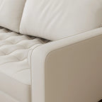 Canapé en similicuir de 70,1 po avec assise capitonnée et pieds coniques