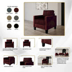 Fauteuil en velours style Mid-Century – 6 couleurs