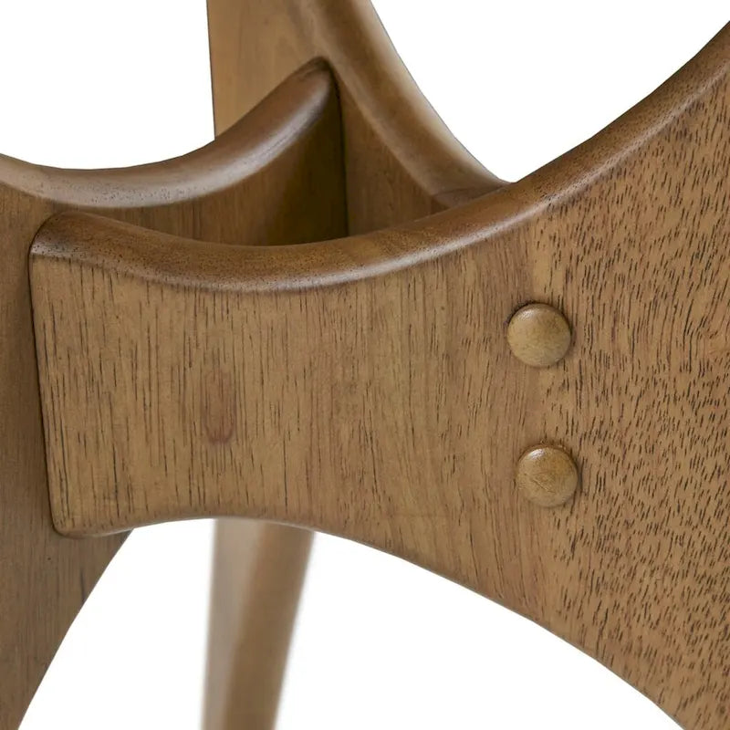 Table d'appoint latérale en bois triangulaire – Table d'appoint moderne du milieu du siècle, finition orme