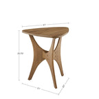 Table d'appoint latérale en bois triangulaire – Table d'appoint moderne du milieu du siècle, finition orme