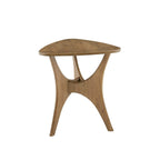 Table d'appoint latérale en bois triangulaire – Table d'appoint moderne du milieu du siècle, finition orme