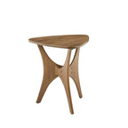 Table d'appoint latérale en bois triangulaire – Table d'appoint moderne du milieu du siècle, finition orme