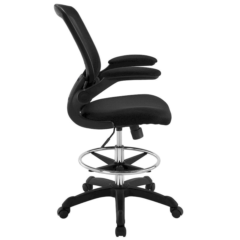 Chaise de dessinateur réglable en hauteur avec dossier en maille et roulettes
