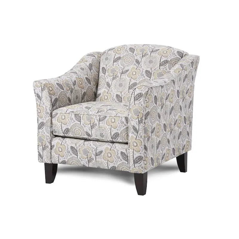 Fauteuil d'appoint avec accoudoirs évasés et coussin d'assise réversible