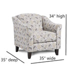 Fauteuil d'appoint avec accoudoirs évasés et coussin d'assise réversible