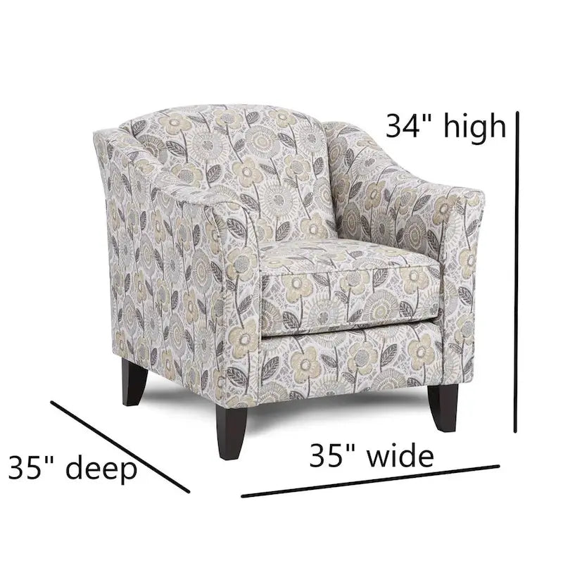 Fauteuil d'appoint avec accoudoirs évasés et coussin d'assise réversible