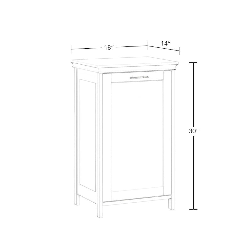 Meuble à linge inclinable blanc avec sac en tissu amovible