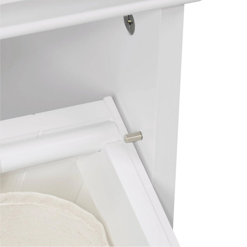 Meuble à linge inclinable blanc avec sac en tissu amovible